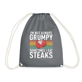 Steak Lover Steak Geschenk - Turnbeutel - Grau - Vorne