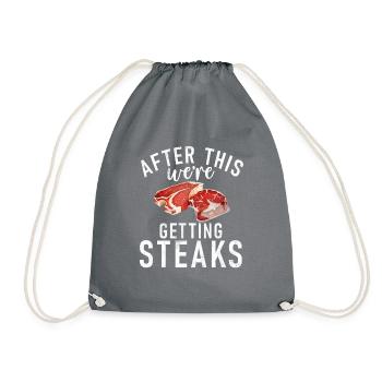 Steak Lover Steak Gift - Drawstring Bag - grey - Front