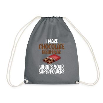 Chocolate Lover Gifts - Drawstring Bag - grey - Front