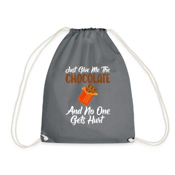 Chocolate Lover Gifts - Drawstring Bag - grey - Front