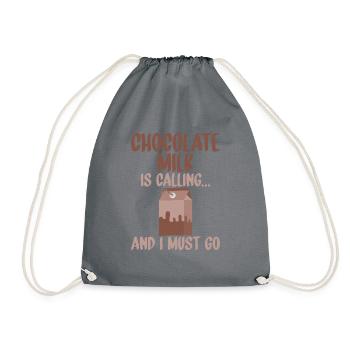 Chocolate Milk Lover Gifts - Drawstring Bag - grey - Front