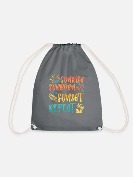 Sunrise Sunburn Sunset Repeat, Summer Beach Vacay - Turnbeutel - Grau