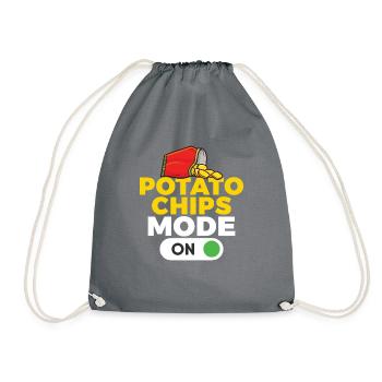Potato Chips Gift - Drawstring Bag - grey - Front