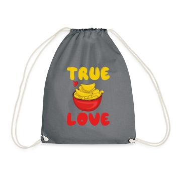 Potato Chips Gift - Drawstring Bag - grey - Front