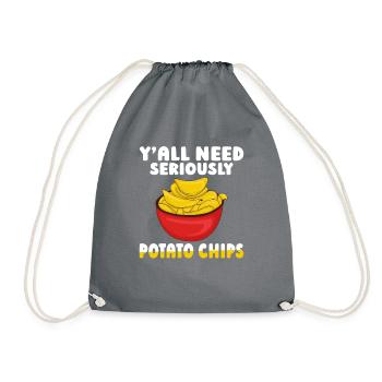 Potato Chips Gift - Drawstring Bag - grey - Front