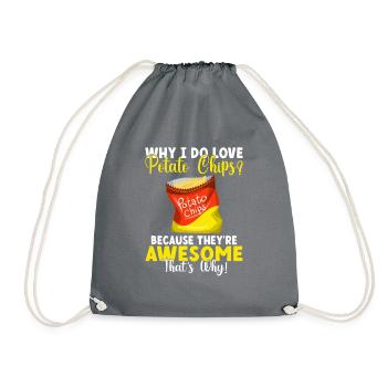 Potato Chips Gift - Drawstring Bag - grey - Front