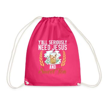 Sweet Tea Lover Gifts - Drawstring Bag - fuchsia - Front