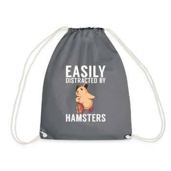 Hamster Liebhaber Hamster Geschenk - Turnbeutel - Grau - Vorne