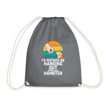 Hamster Lover Hamster Gift - Drawstring Bag - grey - Front