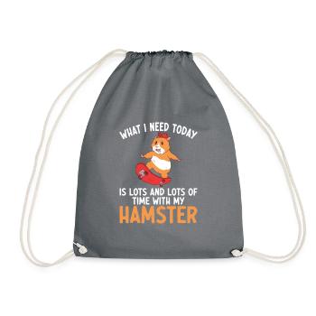 Hamster Liebhaber Hamster Geschenk - Turnbeutel - Grau - Vorne