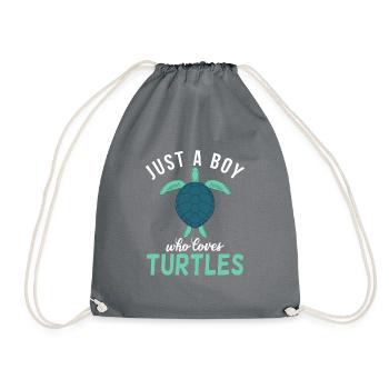 Turtle Owner Gift Turtle Lover - Drawstring Bag - grey - Front