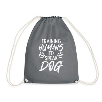 Dog Owner Gift Dog Lover - Drawstring Bag - grey - Front
