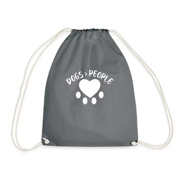 Dog Owner Gift Dog Lover - Drawstring Bag - grey - Front