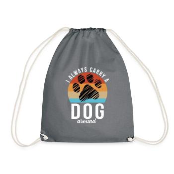 Dog Owner Gift Dog Lover - Drawstring Bag - grey - Front