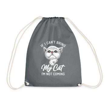 Cadeau Chat Propriétaire Chat Cadeau - Sac de sport léger - gris - Devant