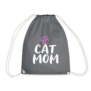 Gift Cat Owner Cat Gift - Drawstring Bag - grey - Front