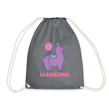 Lama Geschenk Lama Liebhaber Geschenk - Turnbeutel - Grau - Vorne