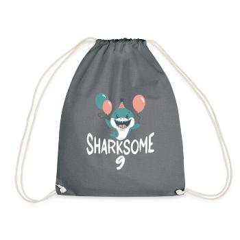Shark Gift Shark Lover - Drawstring Bag - grey - Front