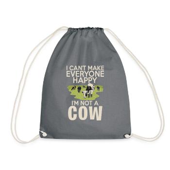 Cow Gift Cow Lover Farmer Gift - Drawstring Bag - grey - Front