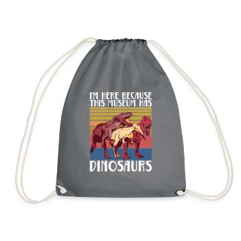 Dinosaurier Geschenk Dino Liebhaber Geschenk - Turnbeutel - Grau - Vorne