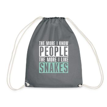 Snake Gift Snake Lover - Drawstring Bag - grey - Front