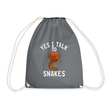 Schlange Geschenk Schlangenliebhaber - Turnbeutel - Grau - Vorne