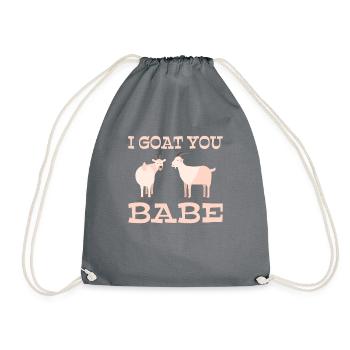Goat Gift Goat Lover Gift - Drawstring Bag - grey - Front