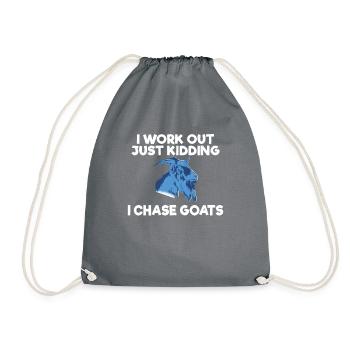 Goat Gift Goat Lover Gift - Drawstring Bag - grey - Front