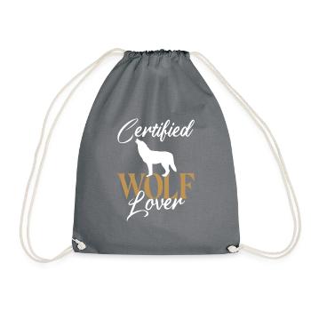 Wolf Geschenke Wolf Liebhaber - Turnbeutel - Grau - Vorne