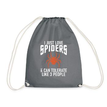 Spider Lover Gifts - Drawstring Bag - grey - Front