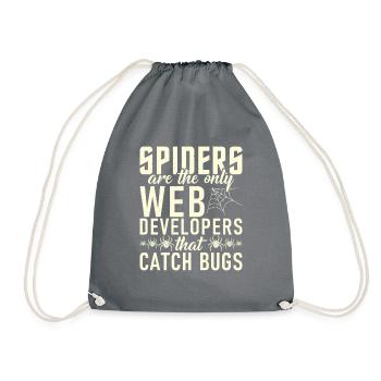 Spider Lover Gifts - Drawstring Bag - grey - Front