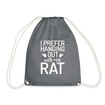 Rattenbesitzer Geschenk Ratten Liebhaber - Turnbeutel - Grau - Vorne