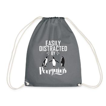 Penguin Lover Penguin Gifts - Drawstring Bag - grey - Front