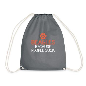 Beagle Geschenk Beagle Besitzer - Turnbeutel - Grau - Vorne