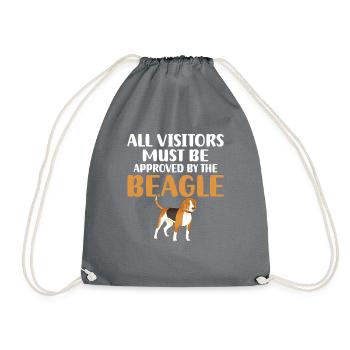 Beagle Gift Beagle Owner - Drawstring Bag - grey - Front