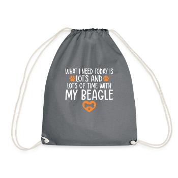 Beagle Gift Beagle Owner - Drawstring Bag - grey - Front