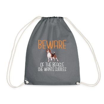 Beagle Gift Beagle Owner - Drawstring Bag - grey - Front