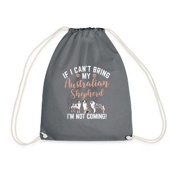 Australian Shepherd Gifts - Drawstring Bag - grey - Front