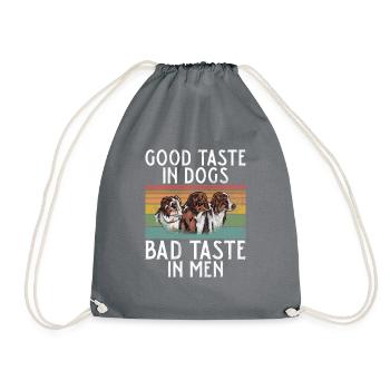 Australian Shepherd Gifts - Drawstring Bag - grey - Front