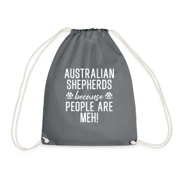 Australian Shepherd Gifts - Drawstring Bag - grey - Front