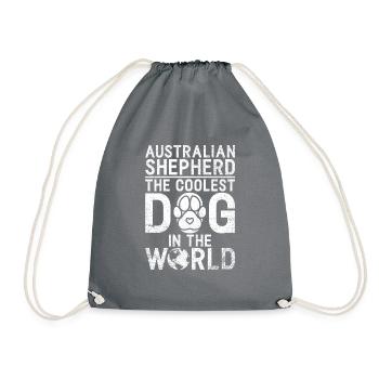 Australian Shepherd Gifts - Drawstring Bag - grey - Front