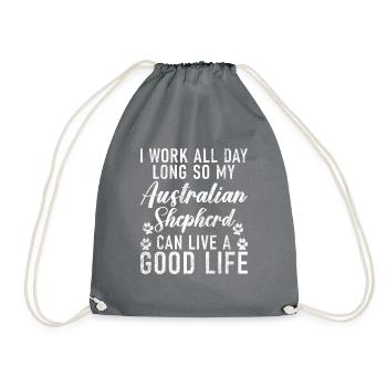 Australian Shepherd Geschenke - Turnbeutel - Grau - Vorne