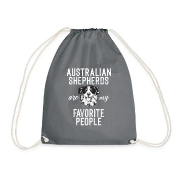 Australian Shepherd Gifts - Drawstring Bag - grey - Front