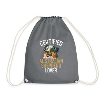 Australian Shepherd Gifts - Drawstring Bag - grey - Front