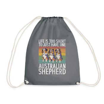 Australian Shepherd Gifts - Drawstring Bag - grey - Front