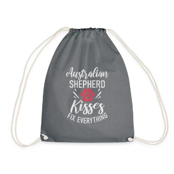 Australian Shepherd Gifts - Drawstring Bag - grey - Front