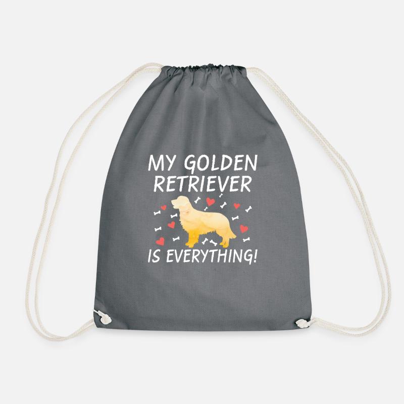Golden Retriever Geschenke - Turnbeutel - Grau