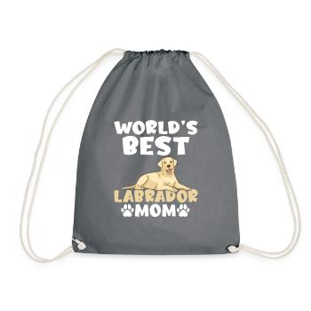 Labrador Lover Gifts - Drawstring Bag - grey - Front