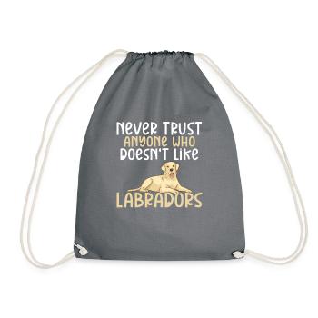 Labrador Liebhaber Geschenke - Turnbeutel - Grau - Vorne