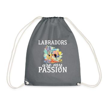 Labrador Lover Gifts - Drawstring Bag - grey - Front